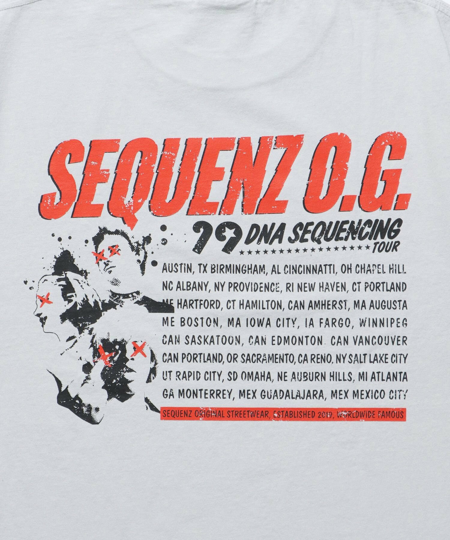 【SEQUENZ】TOUR FADE S/S TEE / 半袖Tシャツ クルーネック ブランドロゴ ツアーT バックプリント ハードバイオ